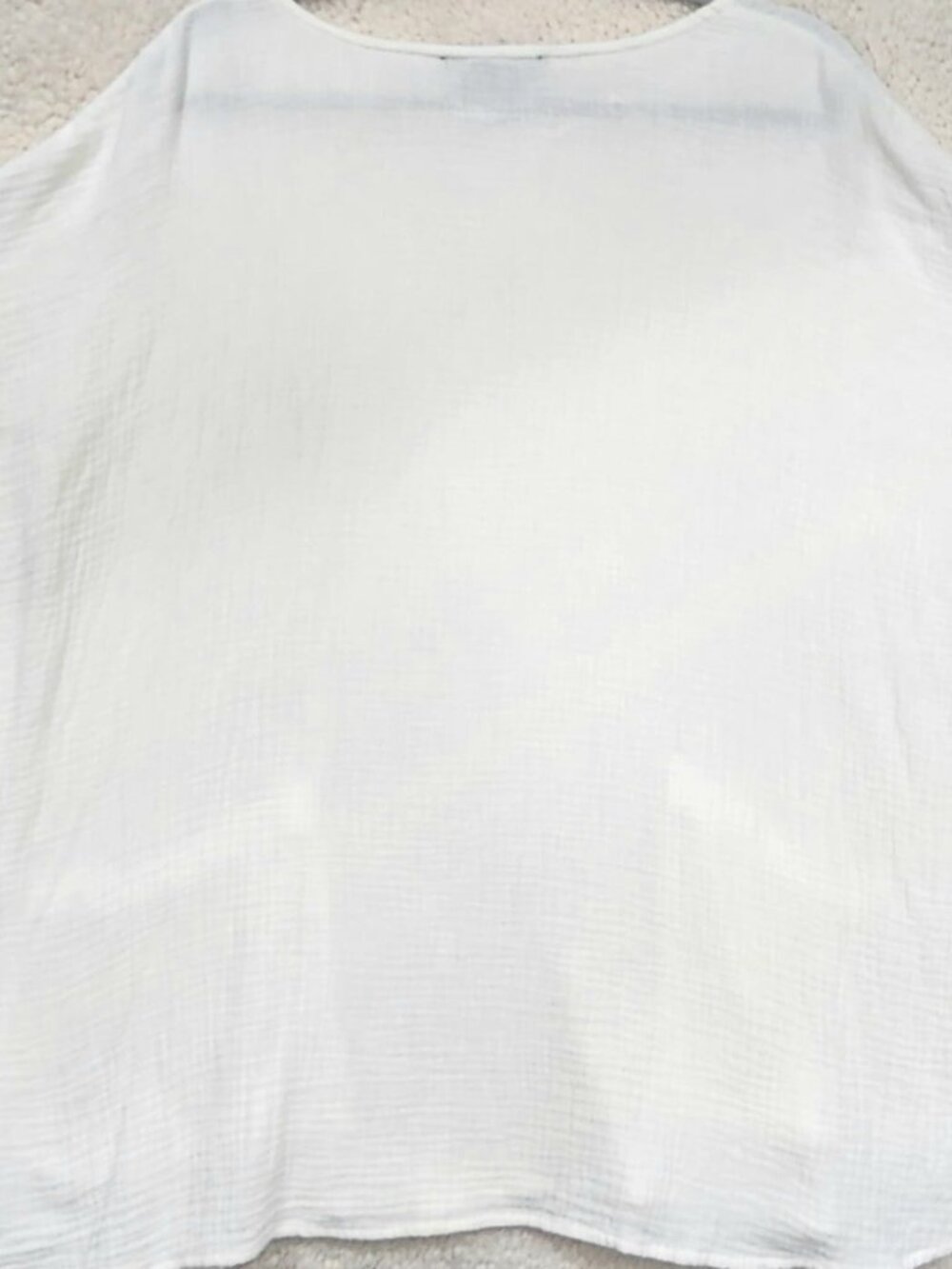 JONES & CO Women's White Cotton Gauze Top 2X Boxy Lightweight Beachy Boho - Picture 5 of 9